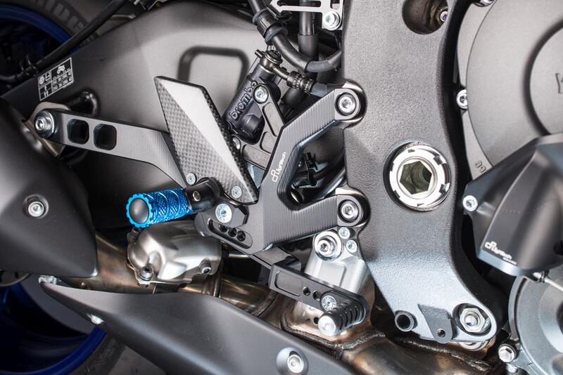 Pedane Regolabili Con Poggia Piedi Fissi per Yamaha Naturale